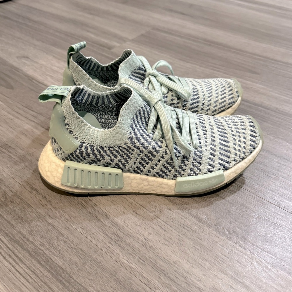Women’s Adidas NMS R1 Primeknit Ash Green Size 6
